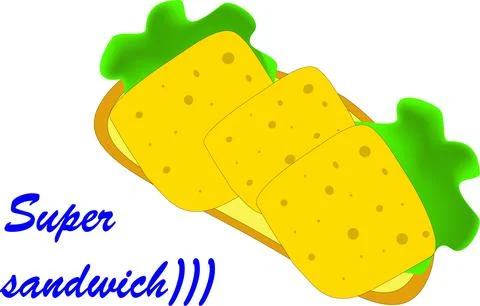 Sandwich with cheese Stock Illustration