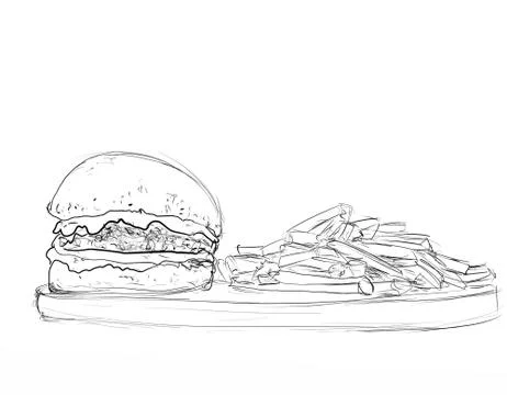 A sandwich with chips Stock Illustration