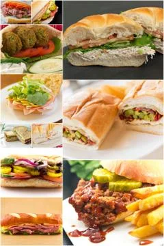 Sandwich Collage Stock Photos