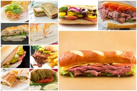 Sandwich Collage Stock Photos