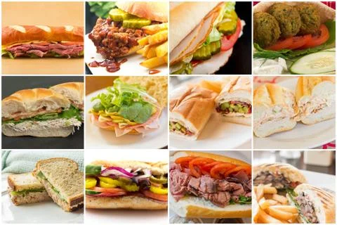 Sandwich Collage Stock Photos