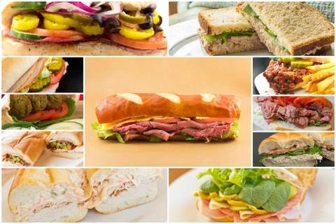 Sandwich Collage Stock Photos