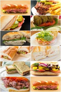Sandwich Collage Stock Photos