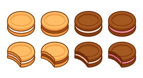 Sandwich cookie set Stock Illustration