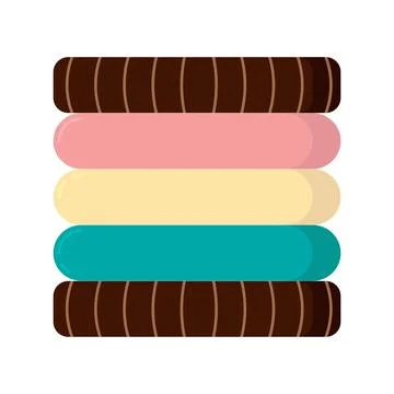 Sandwich cookie vector illustration isolated on a white background. Stock Illustration