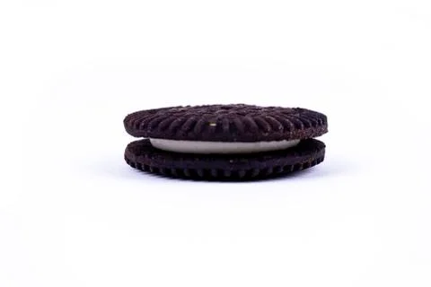 A sandwich cookie on white background Stock Photos