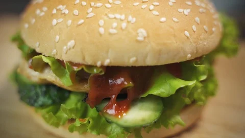 Sandwich with cutlet Stock Footage 129685542