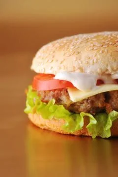 Sandwich with  cutlet Stock Photos