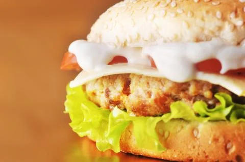 Sandwich with  cutlet Stock Photos