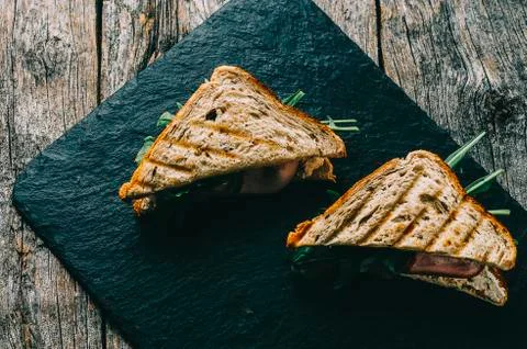 Sandwich on Desk Stock Photos
