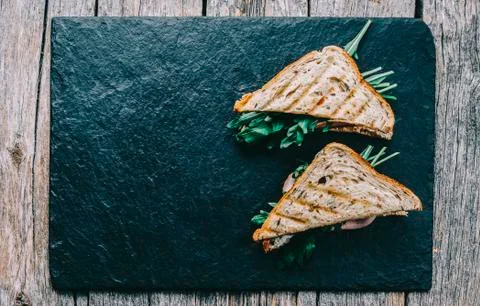Sandwich on Desk Stock Photos