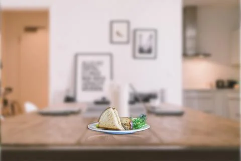 Sandwich on dinning table Fotos de archivo