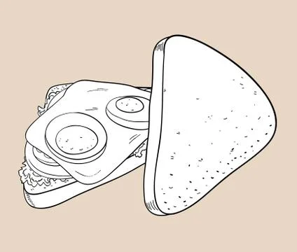 Sandwich Doodle Stock Illustration