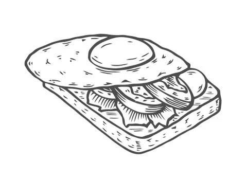 Sandwich with eggs Illustrazione stock