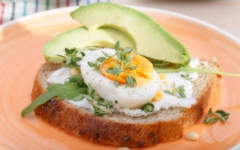 Sandwich with eggs Stock Photos