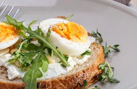 Sandwich with eggs Stock Photos