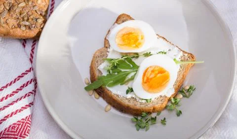 Sandwich with eggs Stock Photos