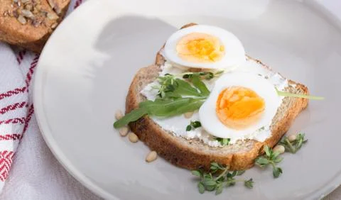 Sandwich with eggs Stock Photos