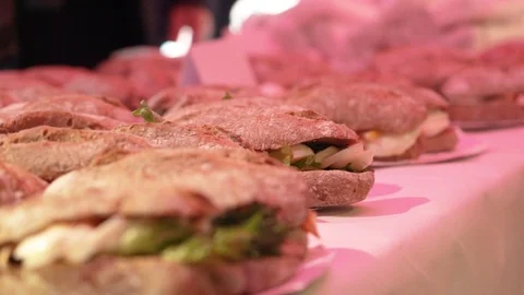 Sandwich at event Stock Footage 89493936