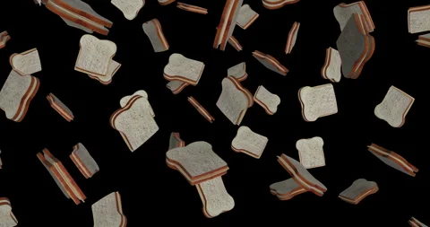 Sandwich falling slow motion animation Stock Footage 251842068