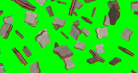 Sandwich falling slow motion animation Stock Footage 251877052