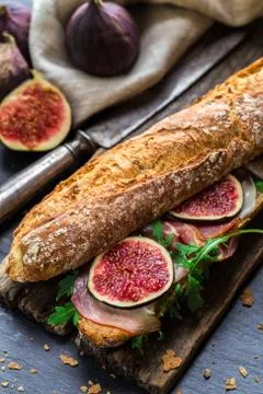 Sandwich with figs and prosciutto Photos