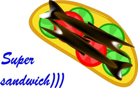 Sandwich with fish Stock Illustration