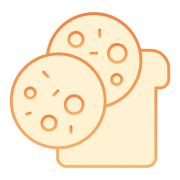Sandwich flat icon. Snack orange icons in trendy flat style. Bread and sausage Stock Illustration