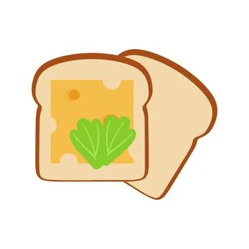 Sandwich with fried egg and bread toast Stock Illustration