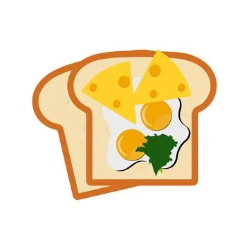 Sandwich with fried egg and bread toast Stock Illustration