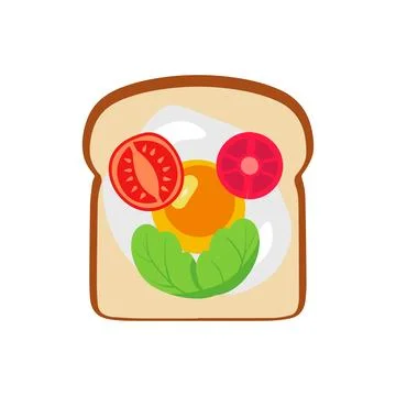 Sandwich with fried egg and bread toast Stock Illustration