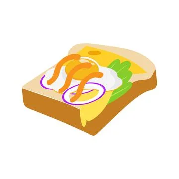 Sandwich with fried egg and bread toast Stock Illustration