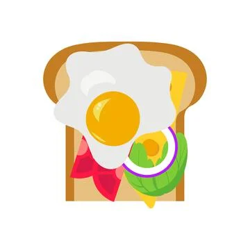 Sandwich with fried egg and bread toast 스톡 일러스트