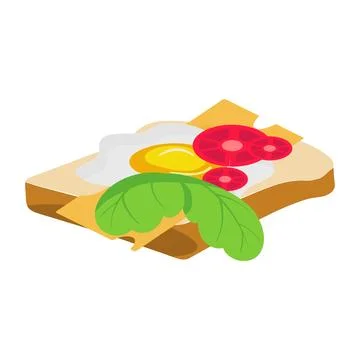 Sandwich with fried egg and bread toast Stock Illustration