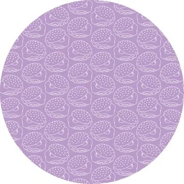 Sandwich with Fried Egg and vegetables Light Pattern on trendy lilac Circle Illustrazione stock