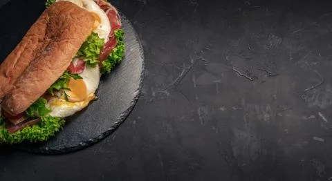 Sandwich with a fried egg Stock Photos