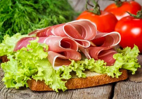 Sandwich with ham Stock Photos
