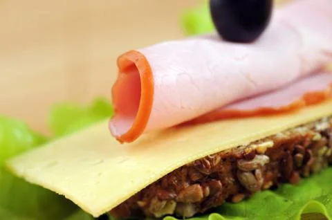 Sandwich with ham Stock Photos
