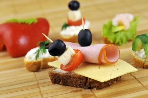 Sandwich with ham Stock Photos