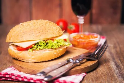 Sandwich with ham Stock Photos