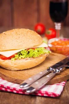 Sandwich with ham Stock Photos