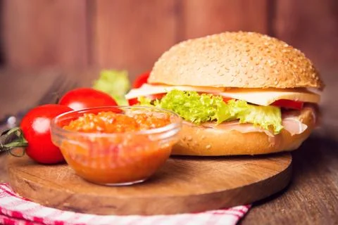 Sandwich with ham Stock Photos