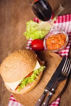 Sandwich with ham Stock Photos
