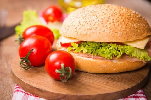 Sandwich with ham Stock Photos