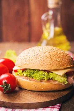 Sandwich with ham Foto stock
