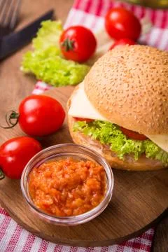 Sandwich with ham Stock Photos
