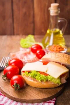 Sandwich with ham Stock Photos