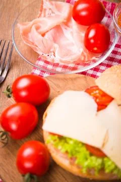 Sandwich with ham Stock Photos