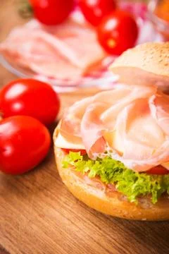 Sandwich with ham Stock Photos