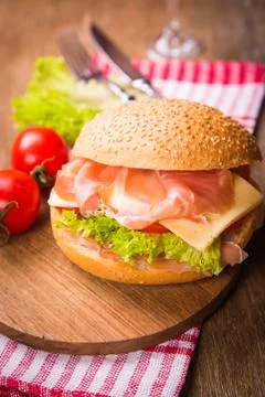 Sandwich with ham Stock Photos